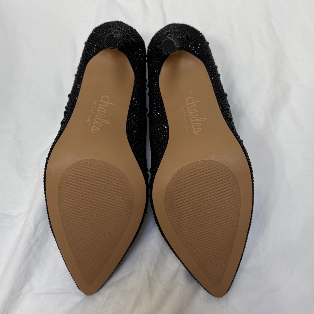 Women’s Charles By Charles David Black Rhinestone Stiletto High Heels. Size 8 - Picture 8 of 15